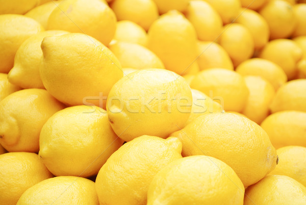 Stock foto: Zitrone · frischen · Zitronen · grünen · Markt · Obst