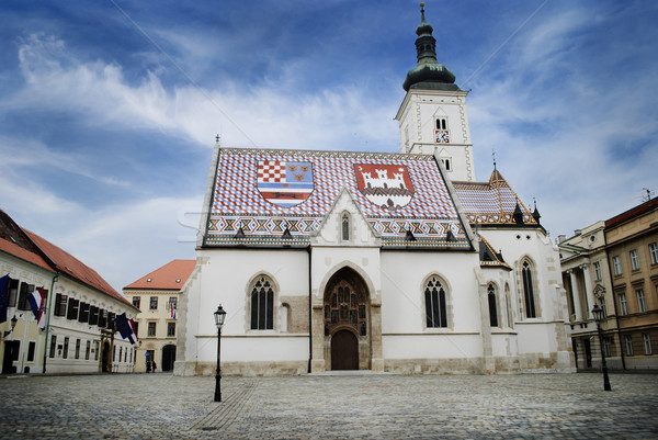 Biserică Zagreb Croatia cer constructii oraş Imagine de stoc © hitdelight