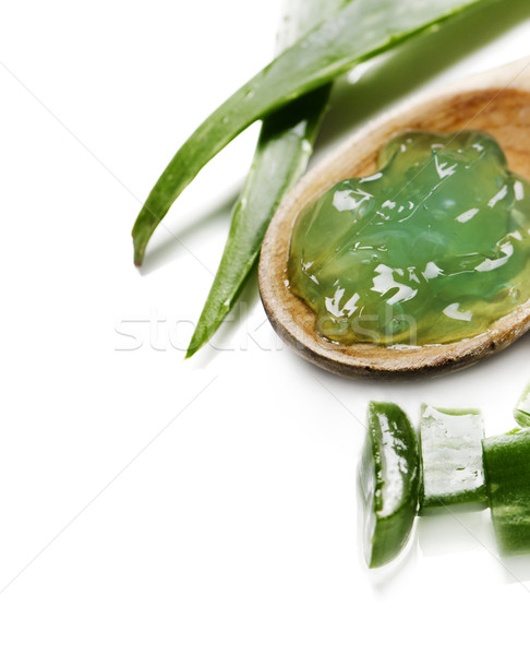 Aloe gel cuchara de madera médicos naturaleza cuerpo Foto stock © hitdelight