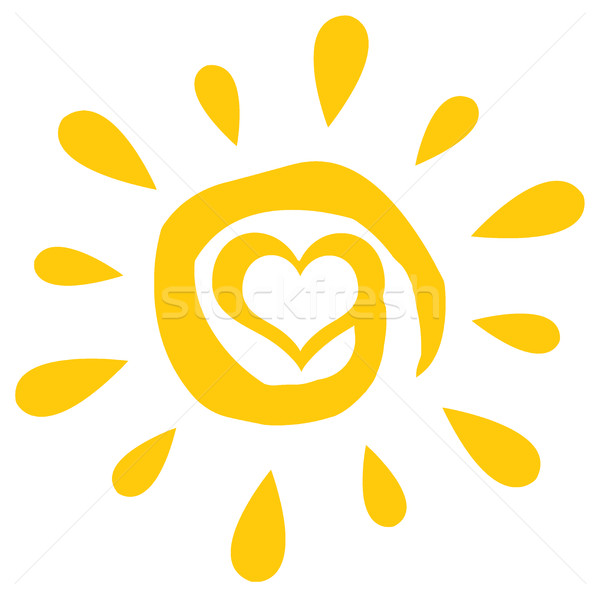 [[stock_photo]]: Résumé · soleil · coeur · simple · design · illustration