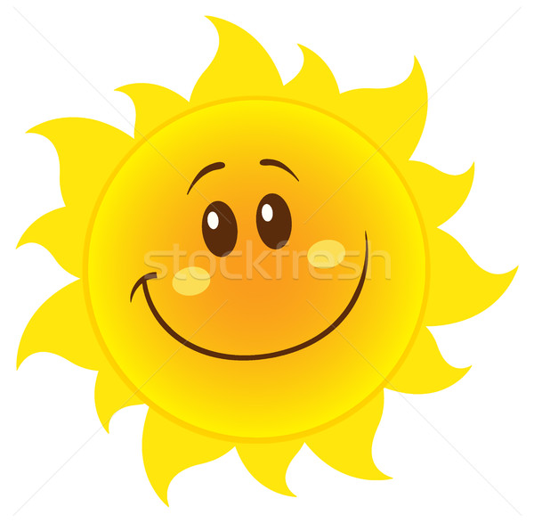 Zdjęcia stock: Uśmiechnięty · żółty · proste · słońce · maskotka · cartoon · charakter