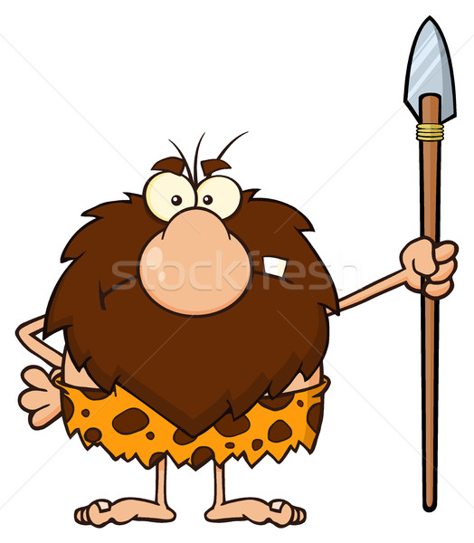 Colère Homme mascotte dessinée personnage permanent [[stock_photo]] © hittoon