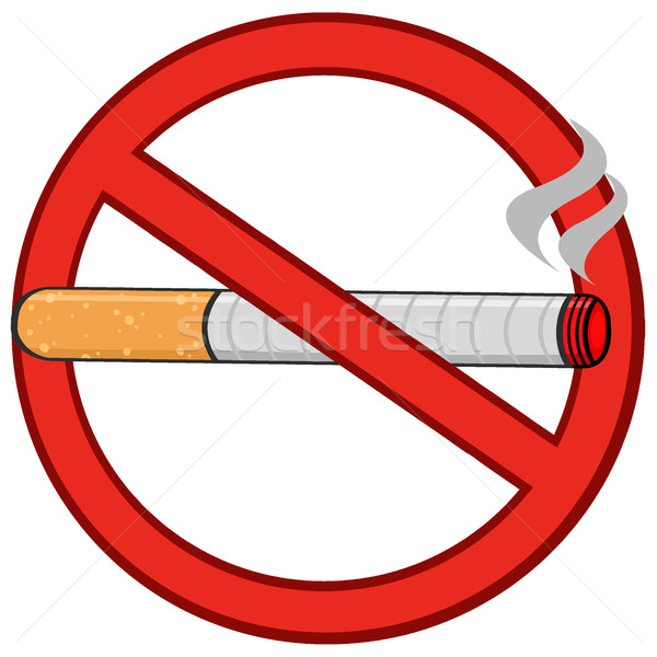Czerwony podpisania papierosów ilustracja odizolowany Zdjęcia stock © hittoon