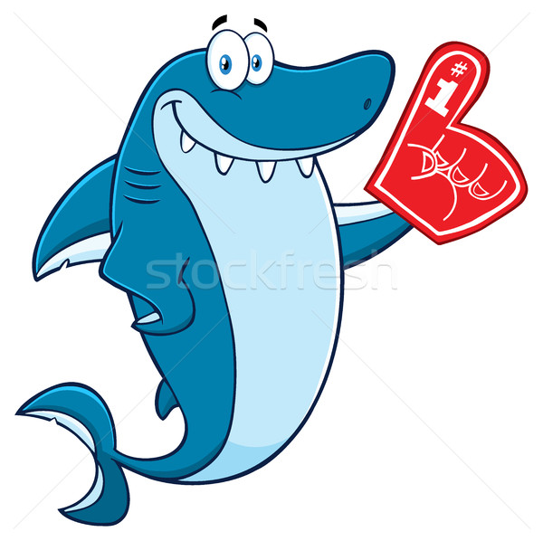 Сток-фото: Cute · синий · акула · мультфильм · талисман · характер