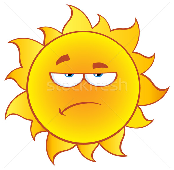 Grumpy Sun Cartoon Mascot Character With Gradient Stock photo © hittoon