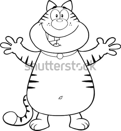 Black And White Angry Male Caveman Warrior Cartoon Mascot Character Gesturing And Standing With A Sp Stock photo © hittoon