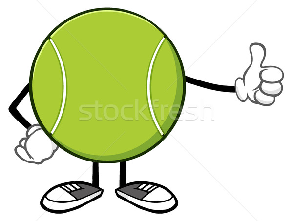 Tennis Ball Faceless Cartoon Mascot Character Giving A Thumb Up Stock photo © hittoon