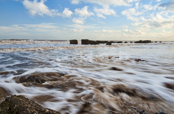 árapály tengerpart Yorkshire víz tenger Stock fotó © HJpix