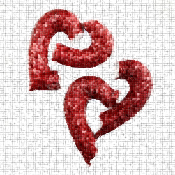 Mosaïque pièces rouge brisé amour [[stock_photo]] © hlehnerer