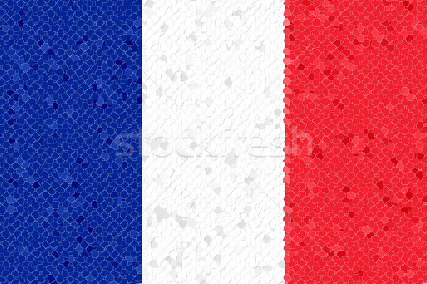 法國 旗 鑲嵌 顏色 藍色 白 商業照片 © hlehnerer