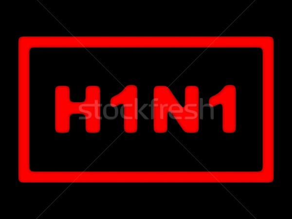 H1n1 signe rouge grippe noir [[stock_photo]] © hlehnerer