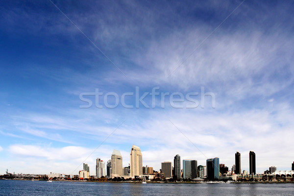 San Diego linha do horizonte água nublado blue sky Foto stock © hlehnerer