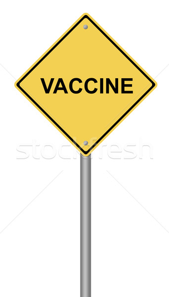 Vaccin Geel tekst medische teken Stockfoto © hlehnerer