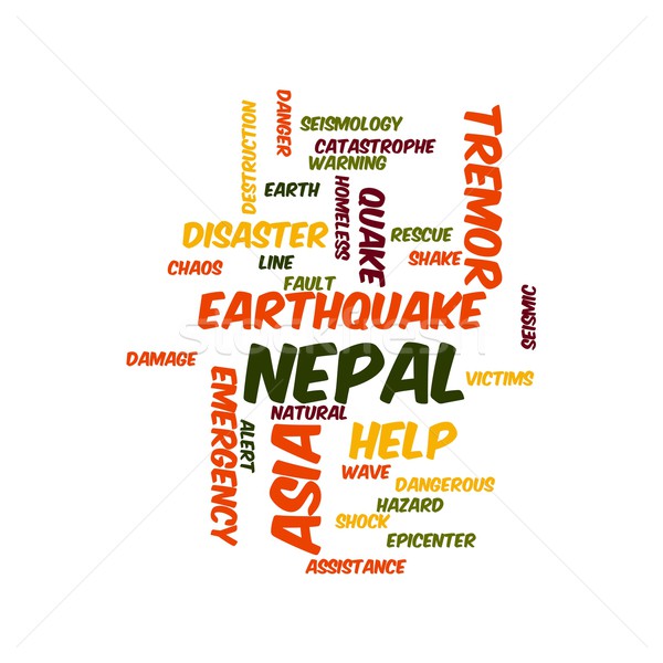 Népal tremblement de terre mot salade nuage illustration [[stock_photo]] © hlehnerer