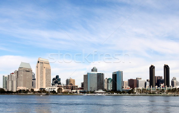 San Diego skyline water bewolkt blauwe hemel Stockfoto © hlehnerer