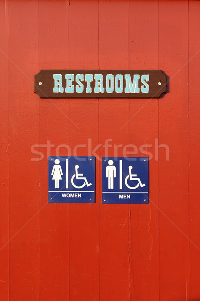 Toalett kék nő férfi fogyatékos felirat Stock fotó © hlehnerer
