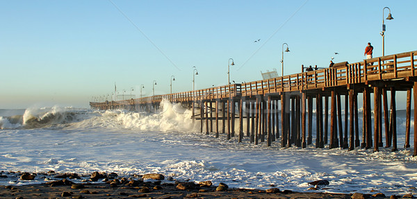 Ocean Wave Storm Pier Stock photo © hlehnerer