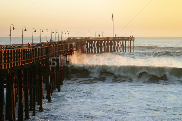 Ocean Wave Storm Pier Stock photo © hlehnerer