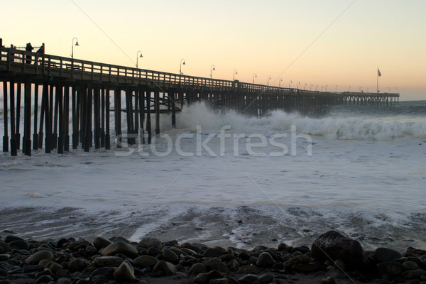 Oceano onda tempestade pier oceano ondas Foto stock © hlehnerer