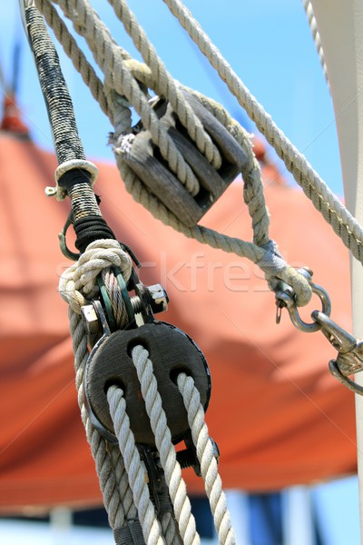 Stockfoto: Zeil · boot · hemel · water · hout · sport