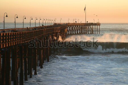 Ocean Wave Storm Pier Stock photo © hlehnerer