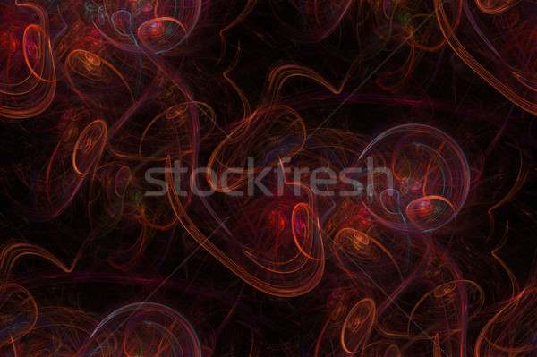 Stockfoto: Fractal · abstract · zwarte · trillend · kleuren · textuur