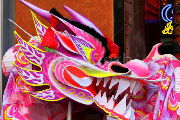Chiński smok kolorowy używany parada ulicy sztuki Zdjęcia stock © hlehnerer
