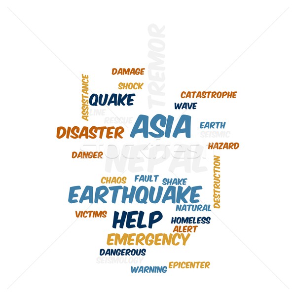 Непал землетрясение слово Салат облаке иллюстрация Сток-фото © hlehnerer