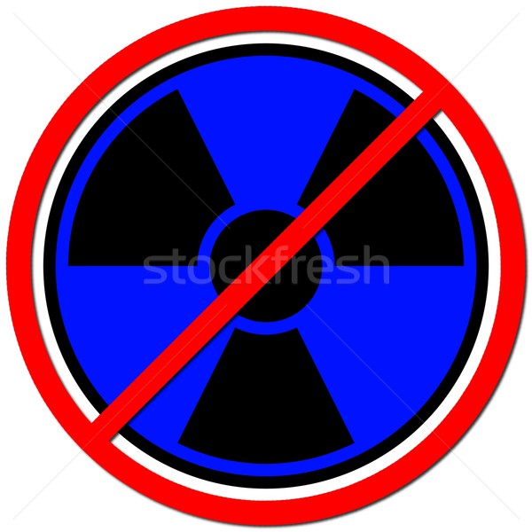 Atom kék felirat sugárzás fehér piros Stock fotó © hlehnerer