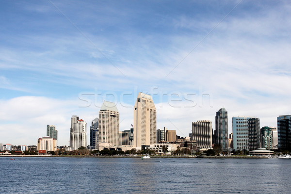 San Diego linha do horizonte água nublado blue sky Foto stock © hlehnerer