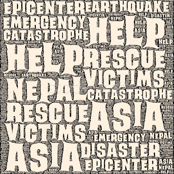 Nepal trzęsienie ziemi słowo Sałatka Chmura ilustracja Zdjęcia stock © hlehnerer
