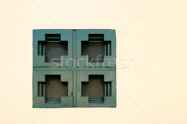 Ablakok absztrakt ablak üveg zöld kő Stock fotó © hlehnerer