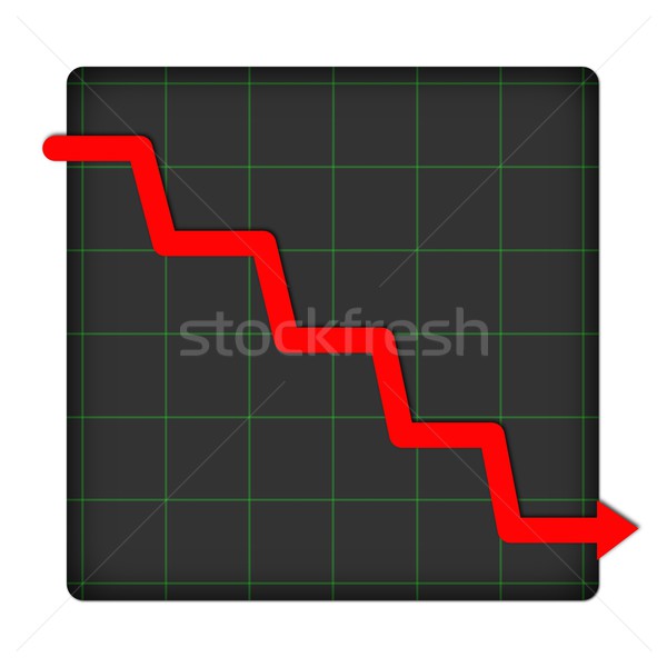 Icon statistisch beneden grafiek witte geld Stockfoto © hlehnerer