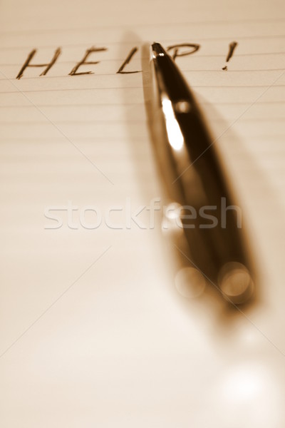 Stylo aider sépia mot écrit papier [[stock_photo]] © hlehnerer