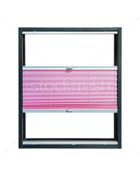 Pleated blind partially opened - pink color Stock photo © Hochwander