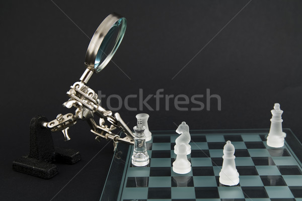 üveg sakk sakkmatt gépi játékos háttér Stock fotó © Hochwander
