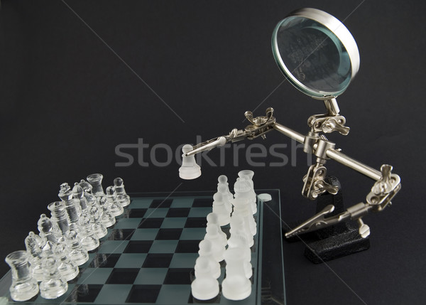 Vetro scacchi giocare sfondo tempo nero Foto d'archivio © Hochwander