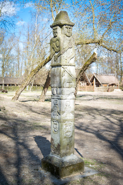 Statue of slavic pagan god Svetovid Stock photo © Hochwander