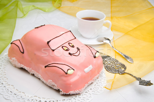 Stockfoto: Auto · cake · beker · koffie · zoete · heerlijk