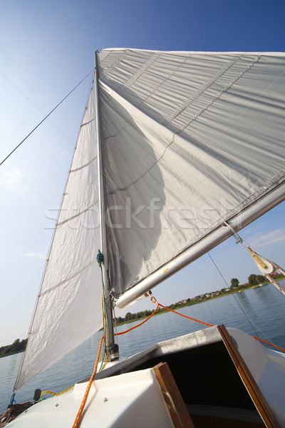żagiel mój mały jacht jezioro Polska Zdjęcia stock © Hochwander