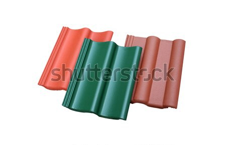 Drie beton tegels bouw Rood dak Stockfoto © Hochwander