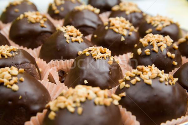 Słodkie ciasta brązowy polu urodziny Zdjęcia stock © Hochwander