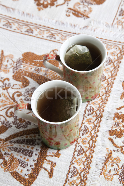 Eş hizmet iki içmek çay Stok fotoğraf © Hochwander