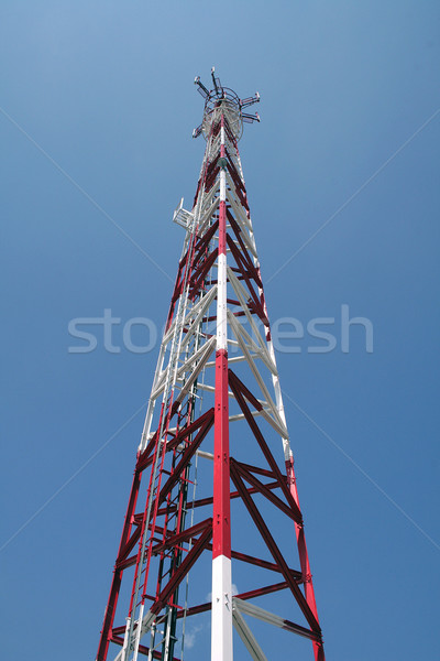 Antenna gsm rete bianco cielo blu chiamata Foto d'archivio © Hochwander