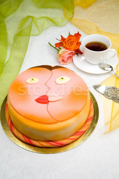 Liefhebbers cake naar zoals paar twee Stockfoto © Hochwander