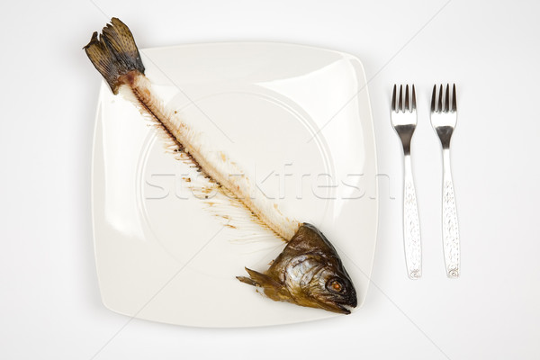 eaten fish Stock photo © Hochwander