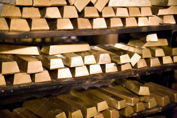 Altın çubuklar altın mayın bar banka Stok fotoğraf © Hochwander