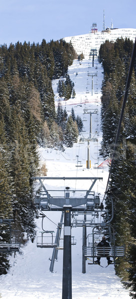 Ski lift in italian Dolomites Stock photo © Hochwander