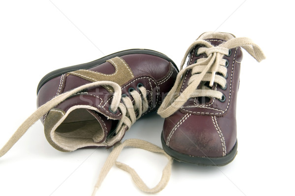 Pary dzieci buty odizolowany biały chłopca Zdjęcia stock © Hochwander