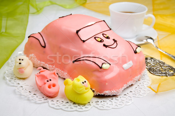 Stockfoto: Auto · cake · beker · koffie · zoete · heerlijk